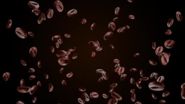 4k kahve yağmuru fasulye yağmuru kahve düşen fasulye Yeşil Ekran Döngüsü Canlandırma Arkaplanı.
