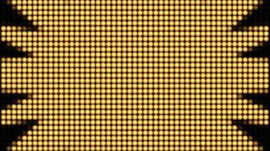 4K İlmek Ödülü Altın Yıldızlar Animasyonu. Gece kulübü diskosu için parlak neon ışıklar deseni.