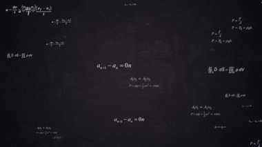 Matematiksel formüller ve sayılar soyut yaratıcı dijital 4K Döngü Arkaplanı imzalarlar.
