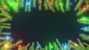 Yeni yıl ve 2022 Noel 'inin 4K 3D döngü animasyonu, 2023. Arkaplan.