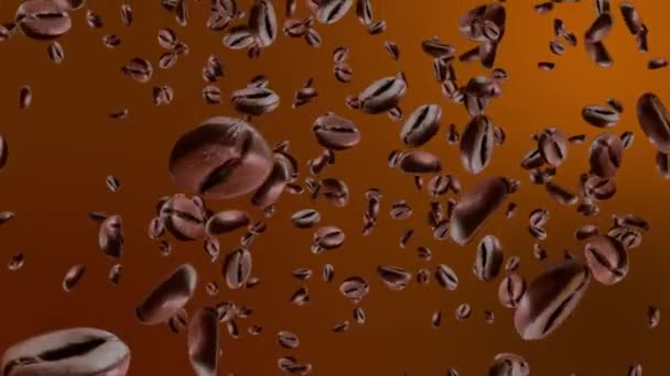 Realistické kávová zrna na Green Screen Loop Animation pozadí. — Stock video