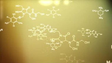 döngü animasyonu matematiksel formüller, veriler, matematik problemleri, 3B arka planda uçma.