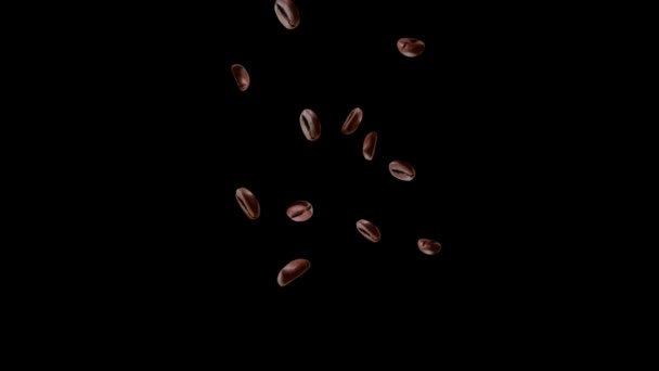 Massor av nyrostade kaffebönor loop Animation bakgrund. — Stockvideo