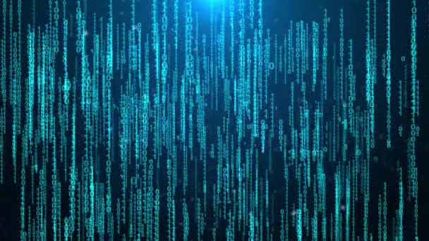 Code digital binary code falling loop background virtual space loop Animation. — Stock Video