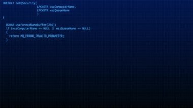Mavi Bilgisayar Ekran Canlandırması 'nda 3D hack kodu veri akışı.