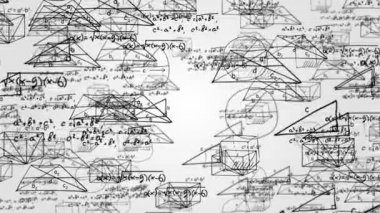 4K 3D uçan kimyasal formüller. Bilimsel hareket arka planı. yeşil ekran .