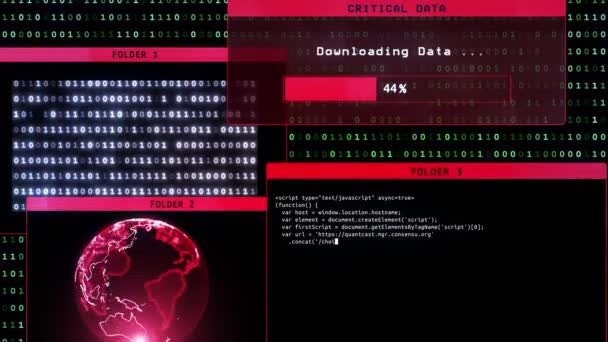 Veri transferi Süreci Uyarı İletisi Aktarımı Ekranda Tam Uyarı. — Stok video