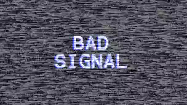 Kötü Sinyal Televizyon Ekran Hatası. SMPTE renk çubukları teknik sorunlar. — Stok video