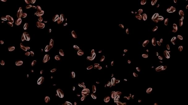 Super Slow Motion Shot of Crashing Coffee Beans di Brown Loop Background. — Stok Video
