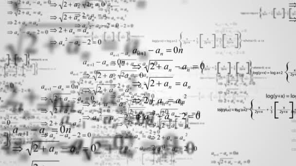 Animação em loop de fórmulas e equações voadoras Fundo. — Vídeo de Stock