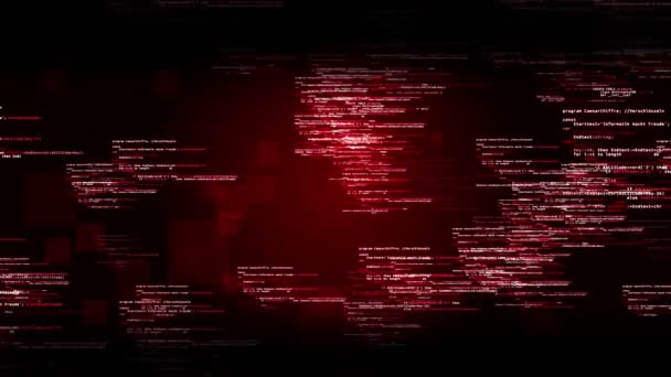Animatie naadloze lus van programmering op abstract digitaal scherm Variety Code — Stockvideo