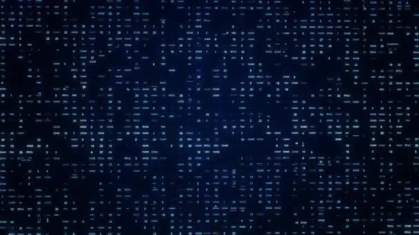 Corriente 4K de código de matriz binaria en la pantalla. números de la matriz de la computadora Bucle Animación Fondo. — Vídeo de stock