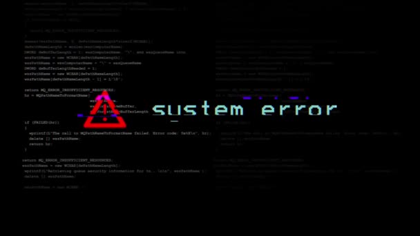 Fehler Systemausfall Notfallfehler GlitchLoop Animation. — Stockvideo