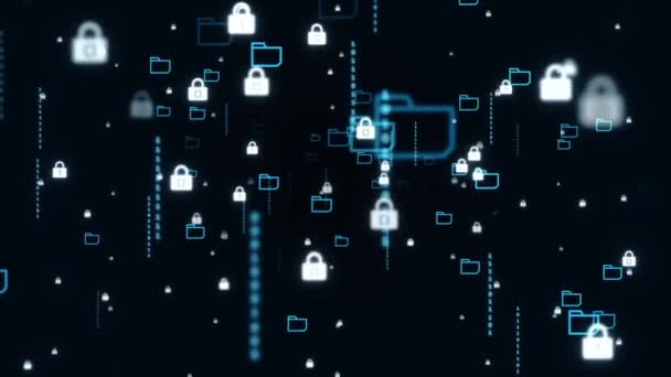 Loop Animation Network Security концепт. Захист даних. Кібербезпека. — стокове відео