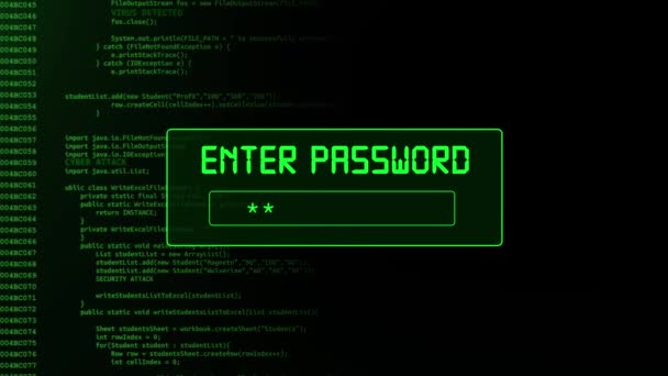 System login Animation der Eingabe des Passworts auf dem Computerbildschirm mit Zugriff Zugelassene Meldung auf dem Bildschirm, — Stockvideo