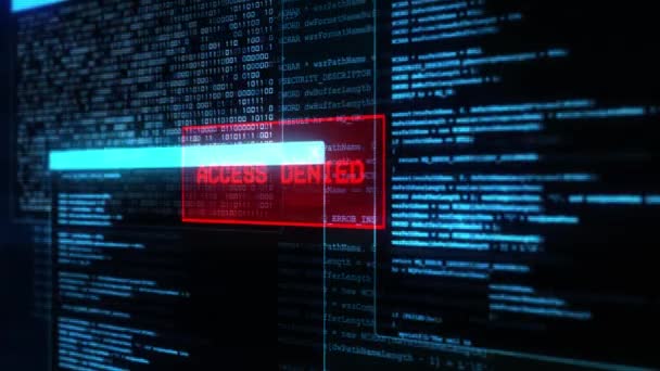 Cybercrime-Technologie Hacken von Computersystem Virus Cyber-Angriff Loop Animation. — Stockvideo