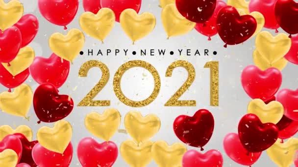 Feu d'artifice en boucle 3D 4K du Nouvel An 2022 salutation lors de la célébration du compte à rebours de la veille du Nouvel An. — Video