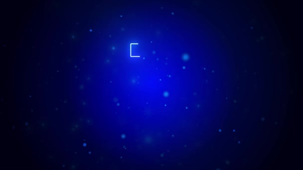 4k Loop видео анимации неоновый свет в голубой Countdown номера Новый год 2022 праздничной концепции. — стоковое видео