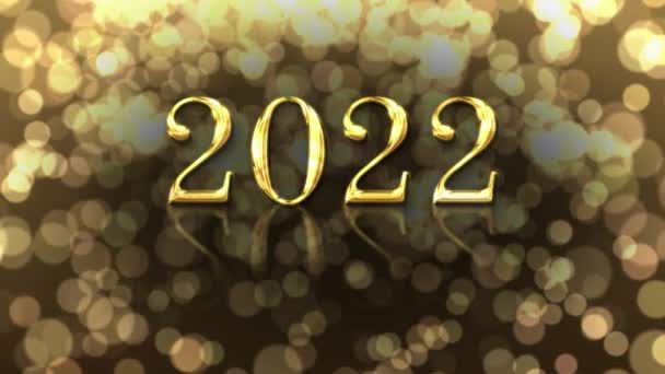 Nuovo anno decorazione 2022 oro glitter numeri Loop Animazione. — Video Stock