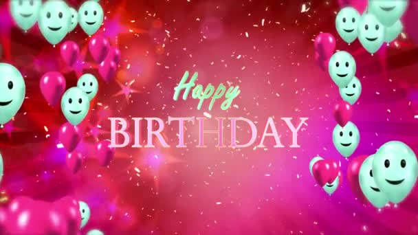 Happy Birthday years, luxury design with gold balloon number Loop Animation. — Stock video