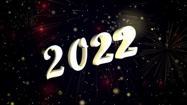 3d 4K Felice anno nuovo 2022 sfondo nuovo concetto di risoluzione anno sfondo. — Video Stock