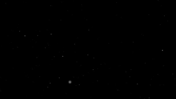 4K Schnee fallende Staubpartikel Hintergrund Bokeh Lichter Hintergrund auf schwarzem Hintergrund — Stockvideo