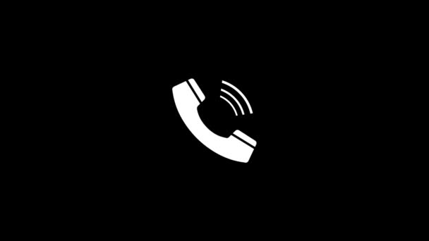 4k Icono de anillo de llamada entrante fondo Pantalla verde Animación del icono de llamada telefónica. — Vídeo de stock