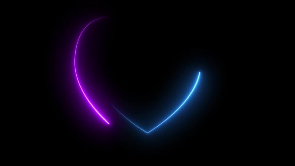 Neon růžové srdce tvary tunel efekt Valentines den video blahopřání karta abstraktní pozadí — Stock video