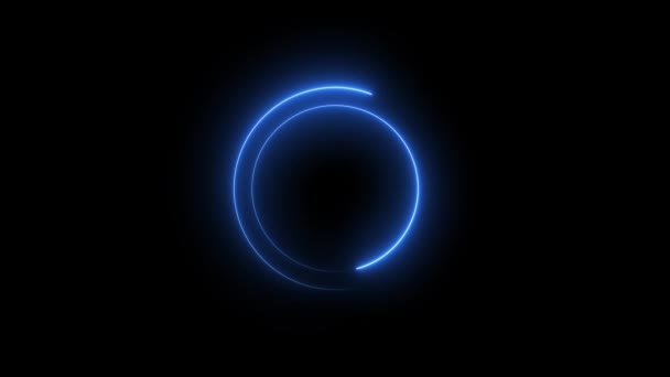 4k Loading neon circles icon animatie achtergrond video. Laadproces in afwachting — Stockvideo