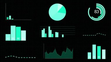 Dark Blue Corporate Background With Abstract Elements Of Infographics set pack.