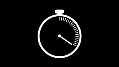 4K Animation motion graphic Time run stopwatch icon. circular pending loading.