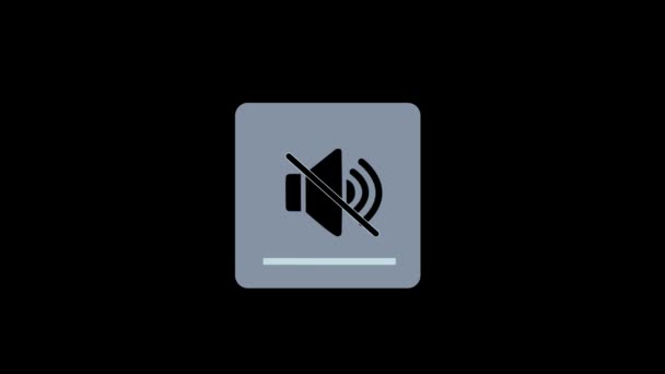 Audio technology, music, sound volume icon animation mute, No sound icon. Volume Off symbol — стоковое видео