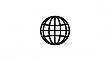 Go to web Internet flat symbol icon Web Click planet Earth. icon motion graphic Animation.