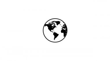 Earth Animated line Icon. 4k Animated Icon to Improve Project and Explainer Video.