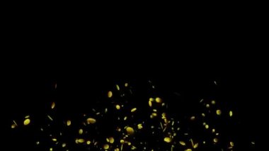 gold particles. Shimmering Glittering Particles With Bokeh.