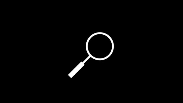 4k Search Icon, Magnifier Glass, line icon motion graphic animation with magnifying glass. — Stok video