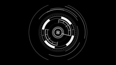 Science Futuristic Spin Circle Ring Spinning Rotation Animation blue. HUD circle