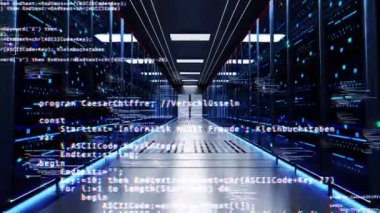 Veri işleme animasyonu, ağ üzerinden akan İnternet bilgi dijital Global ağı