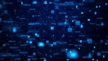 Social network connections Connecting people on the internet, nodes transforming loop 4k animation.