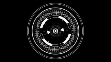 4K Futuristic Hud Target with Computer Data Screen tech title Blue background.