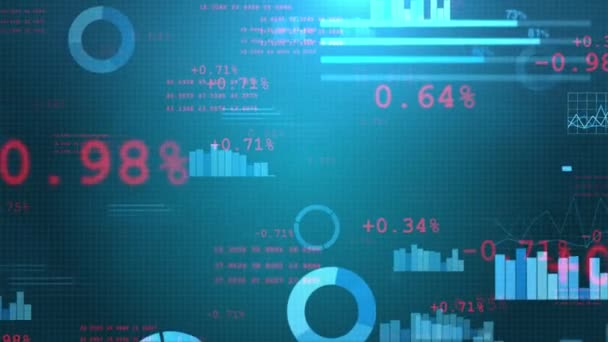 4K 3D Futuristic Big data infographic background Animační grafy. — Stock video