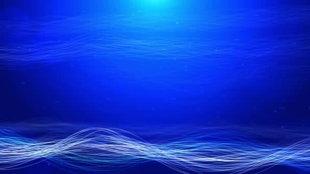 Sfondo astratto delle onde. Sfondo ondulato astratto. sfondo blu acqua Animazione. — Video Stock