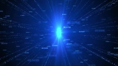 4K Artificial Intelligence Computer Technology Digital cyberspace with particles Animation