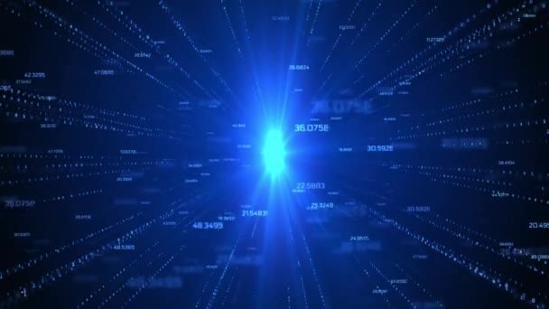 4K Inteligencia Artificial Tecnología Informática Ciberespacio digital con partículas Animación — Vídeo de stock