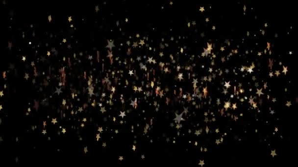 Magical Golden Glitter sparkling light Star Shining Gold particles Animation Background. — Stok video