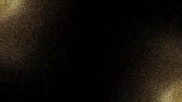 Schleife Animierte Goldstaubbewegung Defokussiert Glitter Glühen Schneeflocken Schleifenanimation. — Stockvideo
