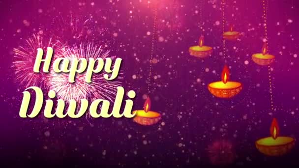Hindu-Festival Diwali, Deepavali oder Dipawali der Lichter Schleifenhintergrund. Diwali-Feier. — Stockvideo