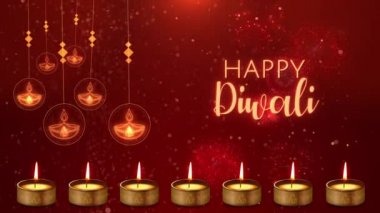 Mutlu Deepawali Shubh Diwali kutlama metinleri ve dekore edilmiş döngü arkaplanı.