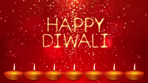 Happy Diwali Creative Festival Diwali Feier mit Crackers Traditionelles indisches Festival Hintergrund — Stockvideo