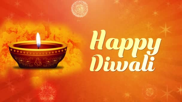 Festival de Diwali Fondo de bucle. Tarjeta de felicitación festiva hindú. Concepto de arte indio rangoli. — Vídeos de Stock
